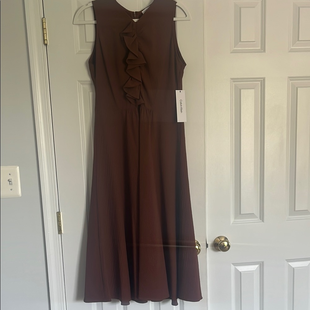 Calvin Klein Brown Sleeveless Dress